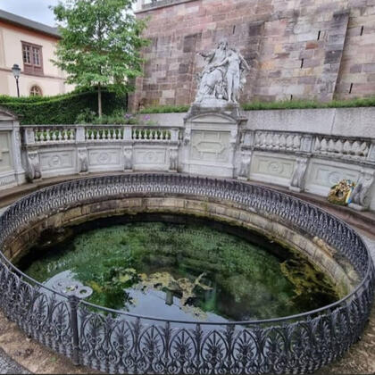 Source of the Danube โ Donauquelle, Germany Photograph of the official source of the Danube River in Donaueschingen, Germany